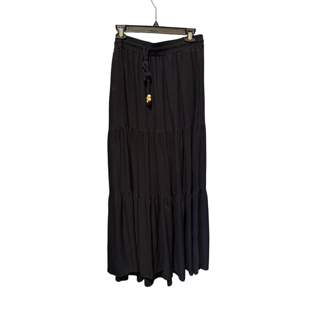 Haeof Tiered Maxi Skirt Elastic Waist Size L